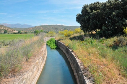 El canal de agua de Deifontes a su paso por el término municipal de Albolote. 