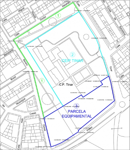 Plano donde se aprecia la segregación de parcelas propuesta por el Ayuntamiento