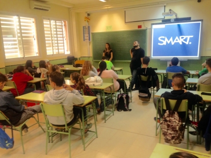 Una de las charlas con el alumnado de 3º de la ESO