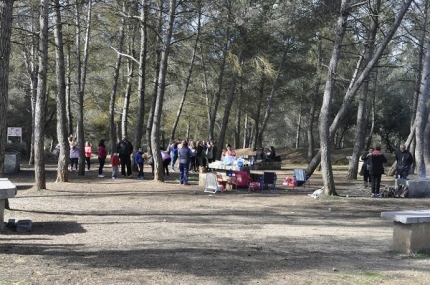 Algunos excursionistas celebrando la Candelaria 