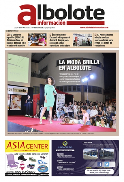 Portada de `Albolote Información` de la primera quincena de julio.