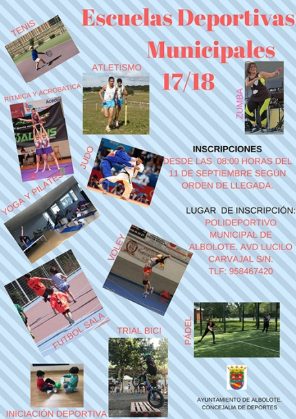 Cartel anunciador de la nueva temporada de las Escuelas Deportivas Municipales.