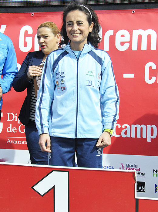 María Dolores Díez Santaella, en uno de los podios del Gran Premio de Fondo Diputación. 