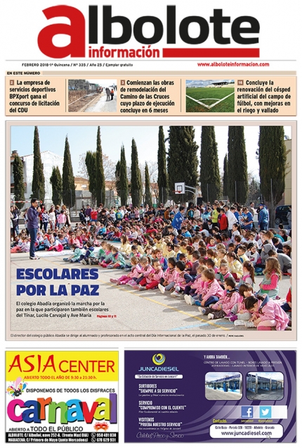 Portada de la nueva edición impresa del periódico local Albolote Información