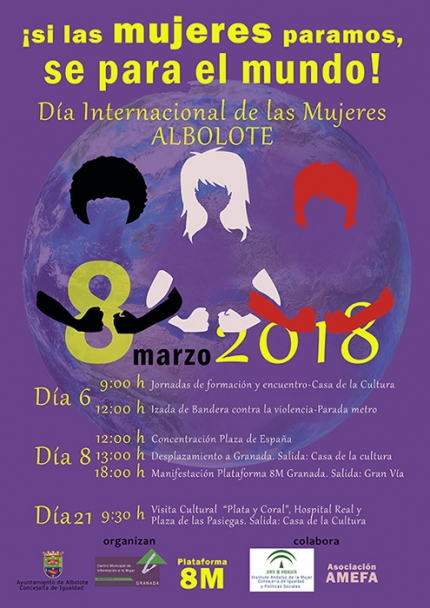 Cartel del Día Internacional de las Mujeres en Albolote.