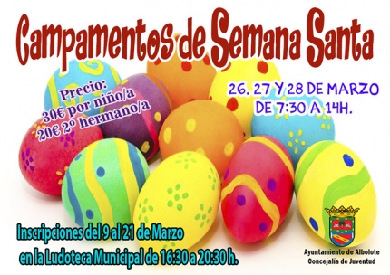 Cartel anunciador de los campamentos urbanos de Semana Santa