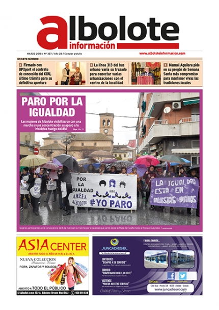 Portada de periódico Albolote Información del mes de marzo de 2018