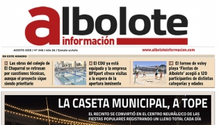 Portada del mes de agosto del periódico local Albolote Información