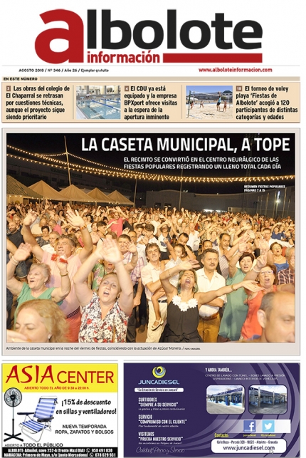 Portada del mes de agosto del periódico local Albolote Información