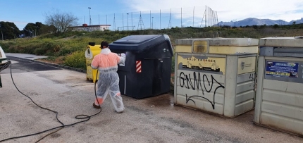 Desinfección de contenedores 