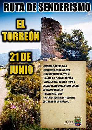 Cartel de la ruta al entorno de El Torreón, el próximo domingo 21 de junio.