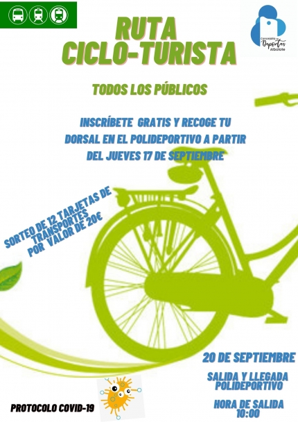 Cartel informativo del paseo en bicicleta del próximo domingo. 