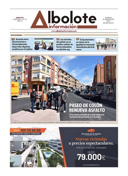 Portada del nuevo número de `Albolote Información`.