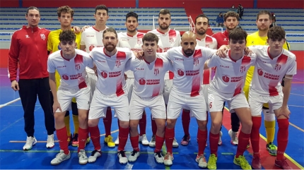 Equipo del Albolote Herogra antes de jugar el partido de este sábado (ALBOLOTE FUTSAL)