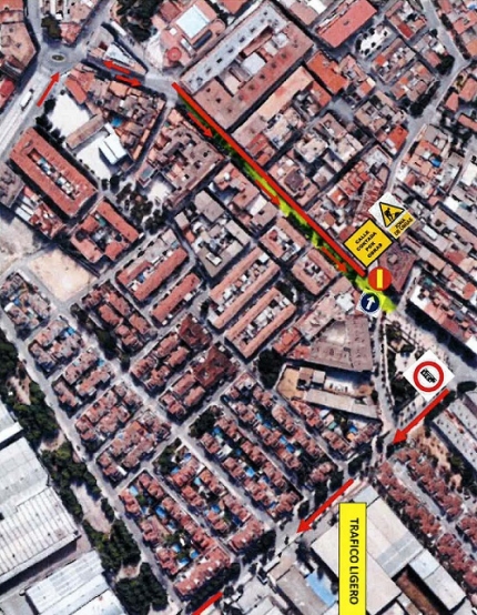 Plano de las calles afectadas por la segunda fase de la obra de Paseo de Colón 
