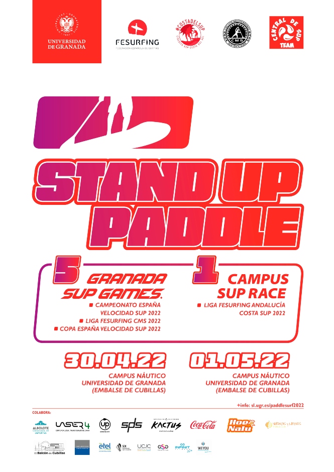 Cartel de Granada SUP Games y Campus Sup Race UGR de paddle surf (UGR)