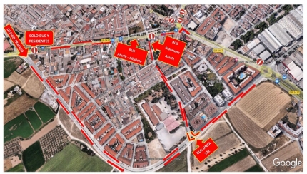 Plano de las calles afectadas por las obras 