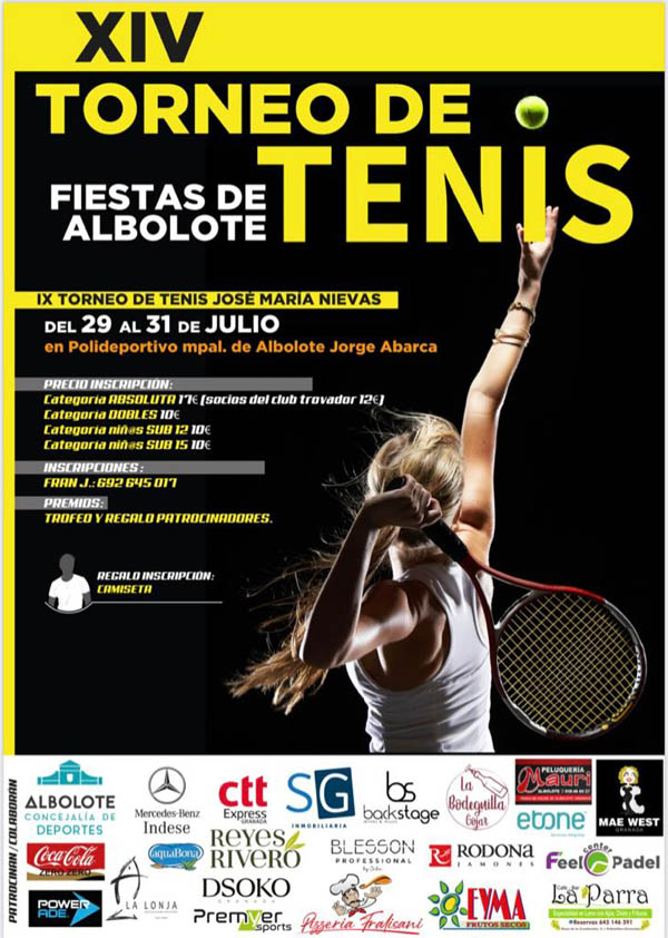 Cartel del Torneo de Tenis de las Fiestas de Albolote 