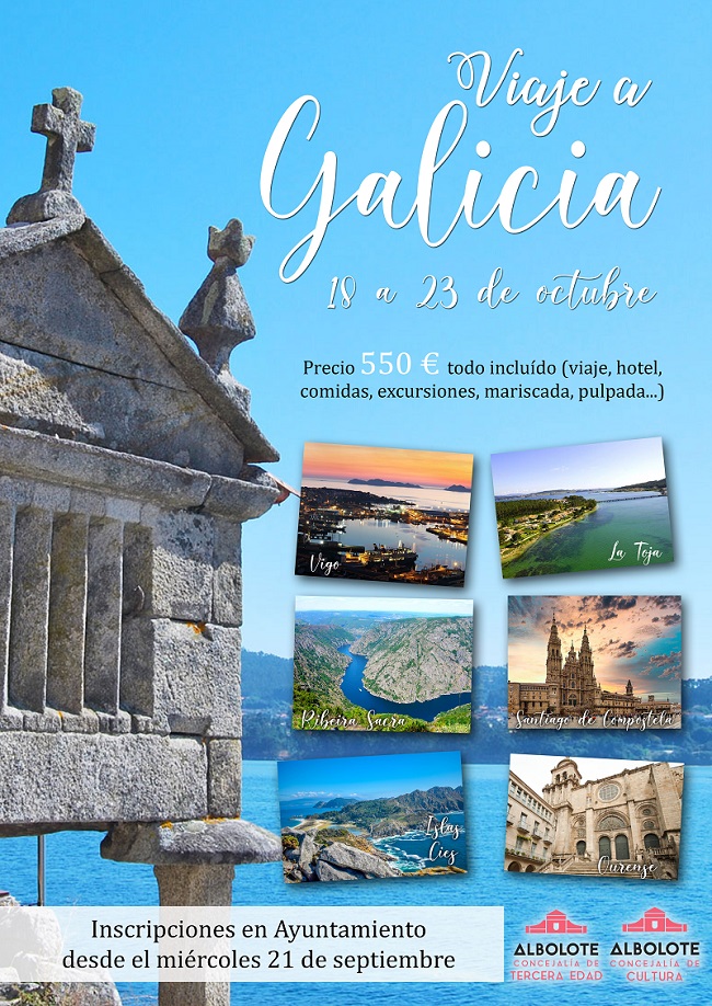 Cartel anunciador del viaje a Galicia 