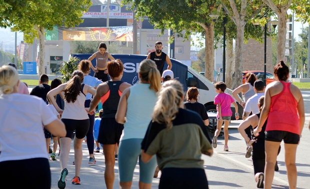 Un momento del entrenamiento al aire libre en el aniversario de Posifit (J. PALMA)