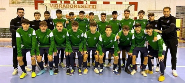 Carlos, Daniel y Ramón -segundo, tercero y cuarto abajo de izquierda a derecha-, con la selección andaluza (ALBOLOTE FUTSAL)