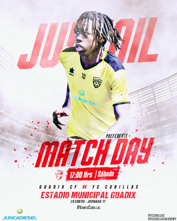 Cartel que anunciaba el partido que el FC Cubillas jugaba en Guadix y al cual no se presentó (FC CUBILLAS)