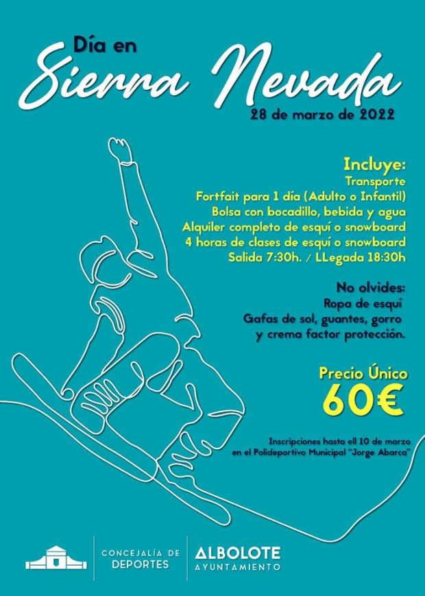 Cartel de la actividad de un Día en Sierra Nevada 