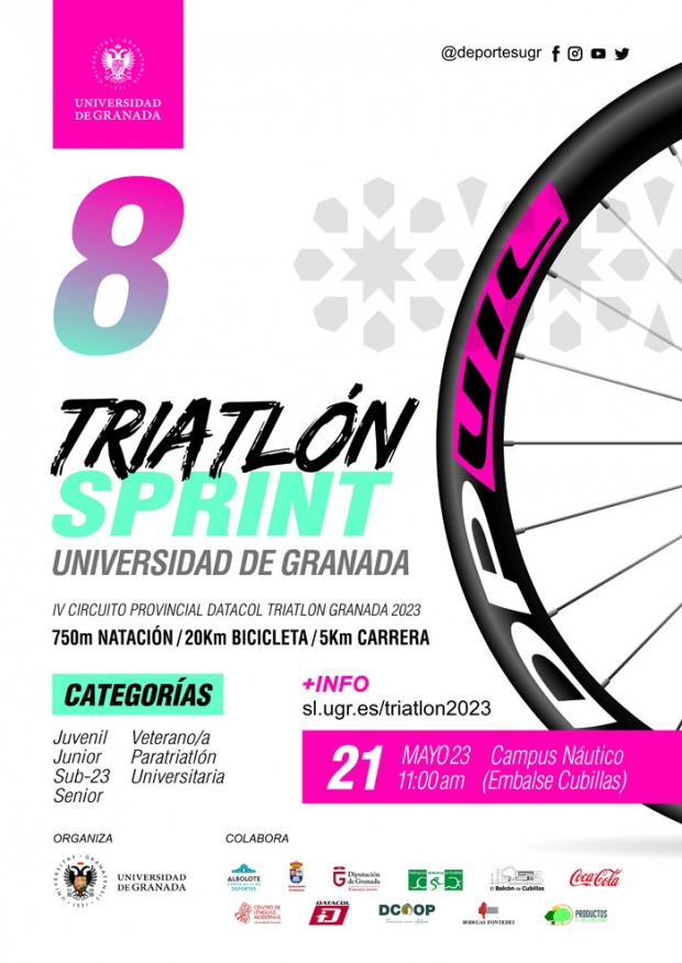 Cartel oficial la octava edición del Triatlón Universidad de Granada