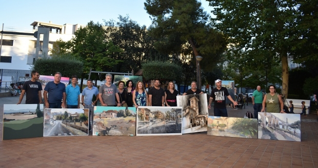 Pintores premiados junto a representantes de la Fundación y del Ayuntamiento 