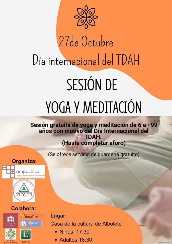 Sesión de yoga organizada con motivo del día internacional del TDAH