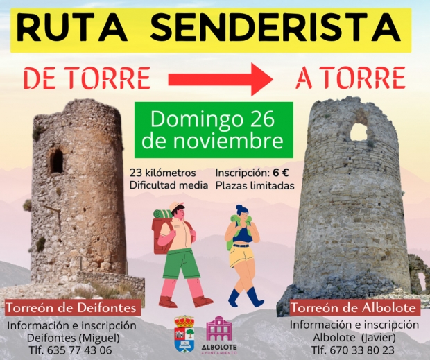 Cartel anunciador de la ruta de torre a torre del domingo 26 de noviembre.