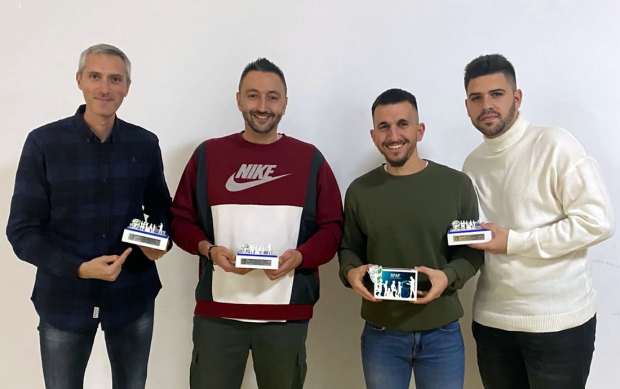 Álvaro Hernández, Rubén Sánchez, Esteban Serrano y Alex Parras, de izquierda a derecha (ALBOLOTE FUTSAL) 