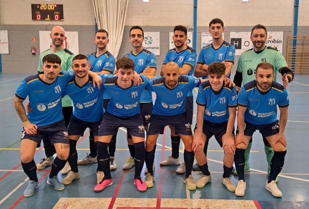 El equipo del Albolote Herogra que se desplazó a la cancha del Sporting Almería (ALBOLOTE FUTSAL)