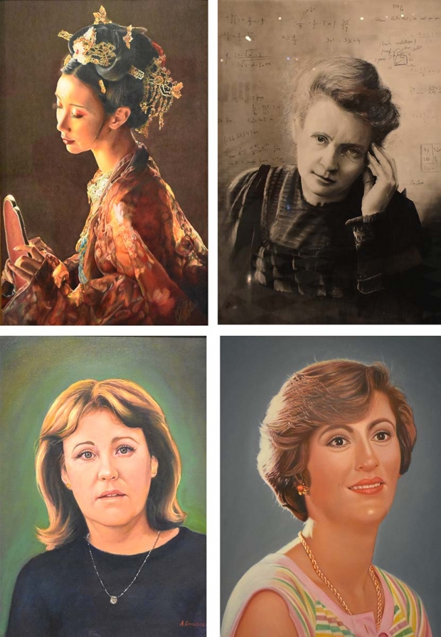 Cuadros que pueden contemplarse en esta exposición colectiva.