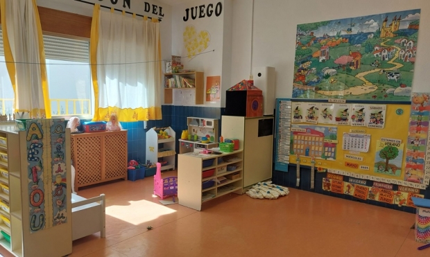 Una de las aulas del colegio Lucilo Carvajal 