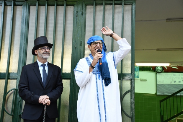 EL alcalde y el director del colegio Abadía en la presentación del proyecto 
